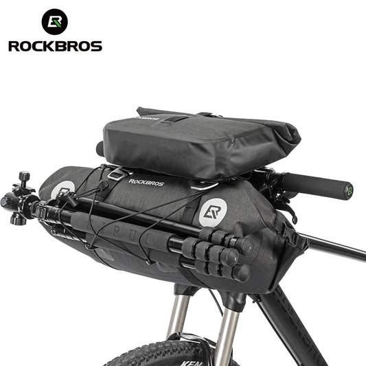 ROCKBROS Bike Bicycle Bag 2 in 1 Set Waterproof Large Capacity 20 L MTB Road Handlebar Front Bag Pouch Pannier Bike Accessories - Adventure Rite