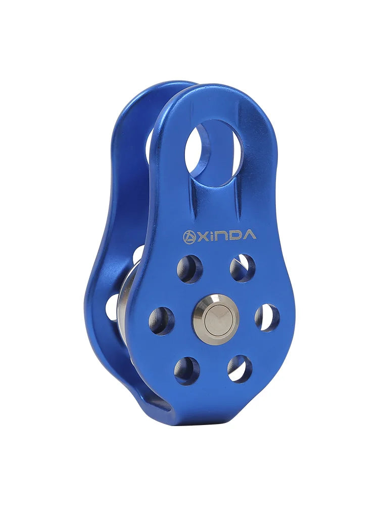 XINDA Rock Climbing Pulley Fixed Sideplate Single Sheave Pulley Outdoor Survival Tool High Altitud Traverse Hauling Gear