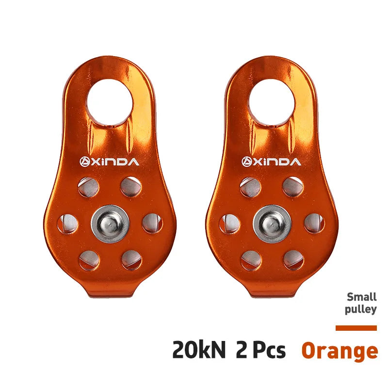 XINDA Rock Climbing Pulley Fixed Sideplate Single Sheave Pulley Outdoor Survival Tool High Altitud Traverse Hauling Gear