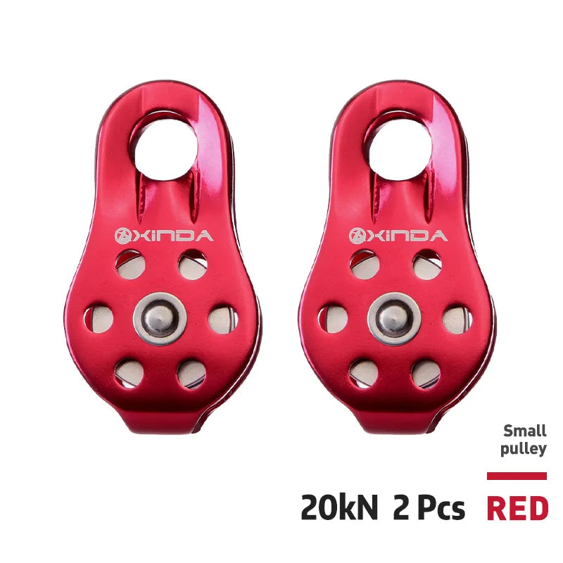 XINDA Rock Climbing Pulley Fixed Sideplate Single Sheave Pulley Outdoor Survival Tool High Altitud Traverse Hauling Gear