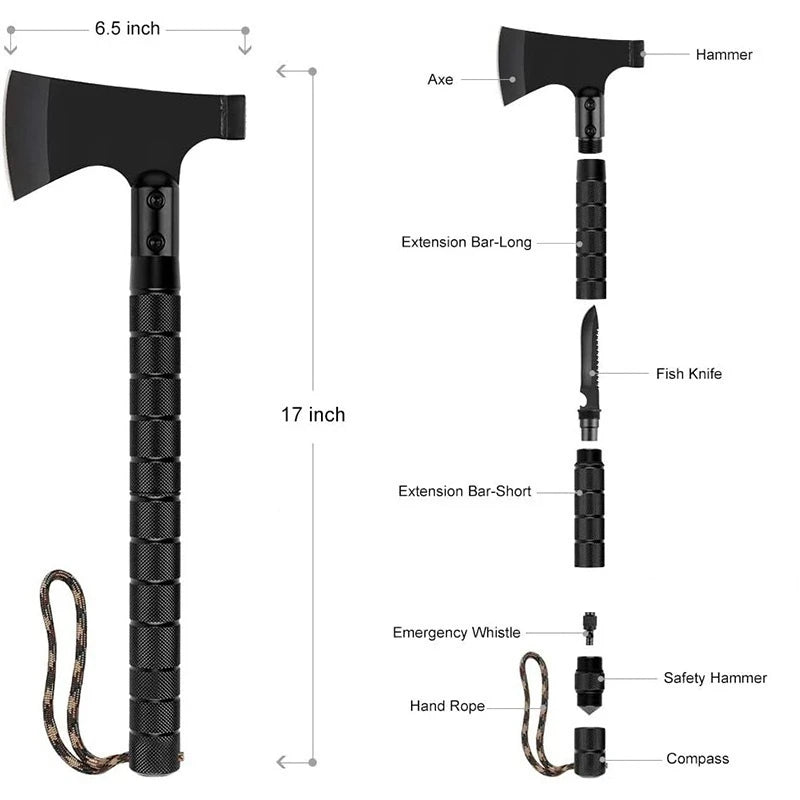 Foldable Tactical Axe Multi Tool Kit Emergency Gear Tourist AX Survival Axe Outdoor Portable Tomahawk Wild Camping Hatchet топор - Adventure Rite