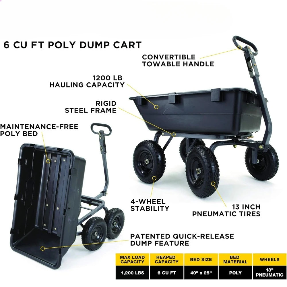 Folding Cart Poly Yard Dump Cart