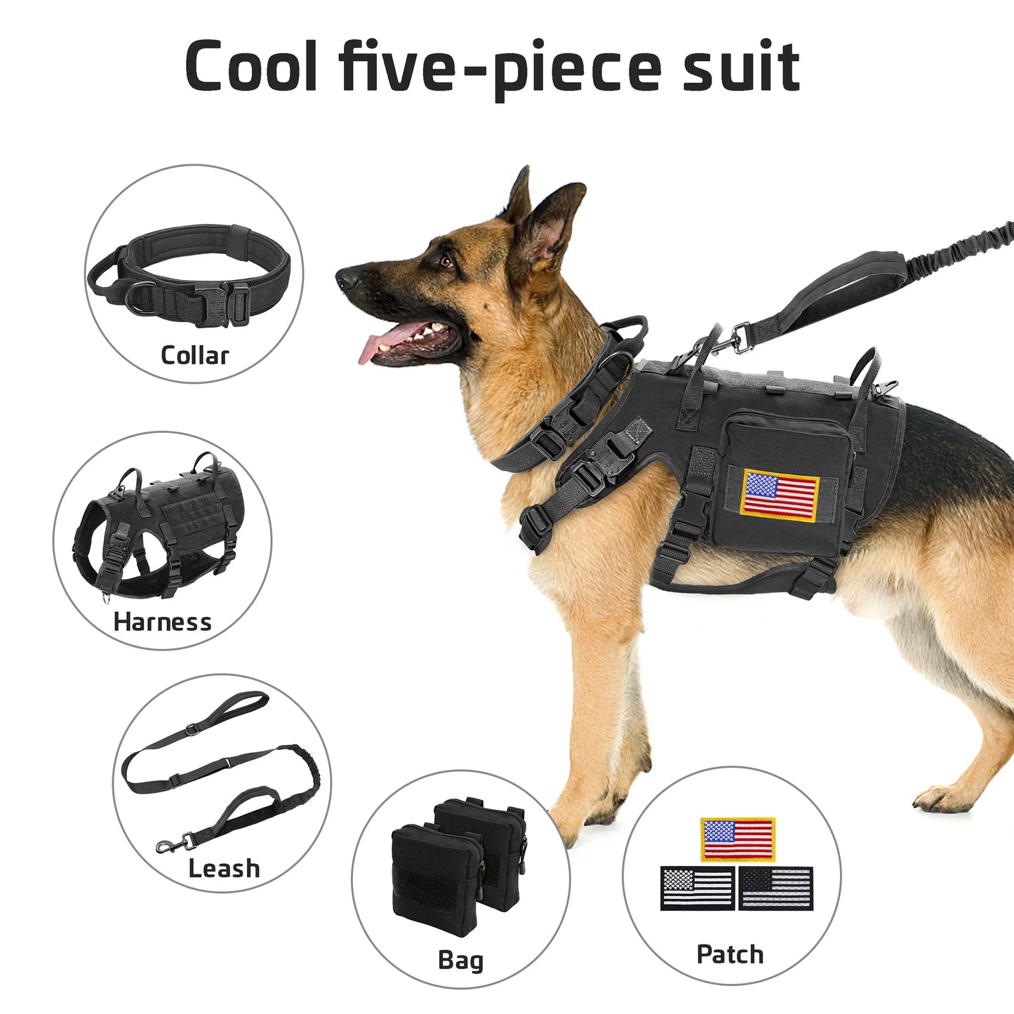 Tactical Dog Collar Harness