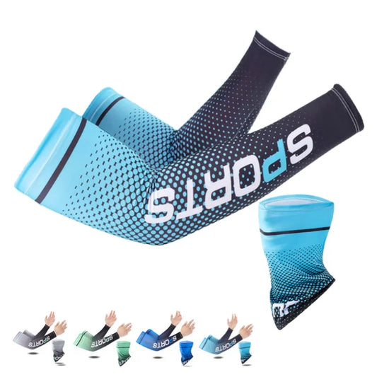 Ice Silk Sleeve Sunscreen Cuff UV Sun Protection Arm Sleeves  Anti-Slip Men Women Long Gloves Outdoor Cool Sport Cycling