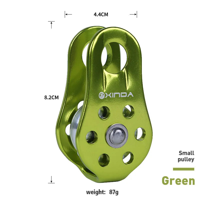 XINDA Rock Climbing Pulley Fixed Sideplate Single Sheave Pulley Outdoor Survival Tool High Altitud Traverse Hauling Gear