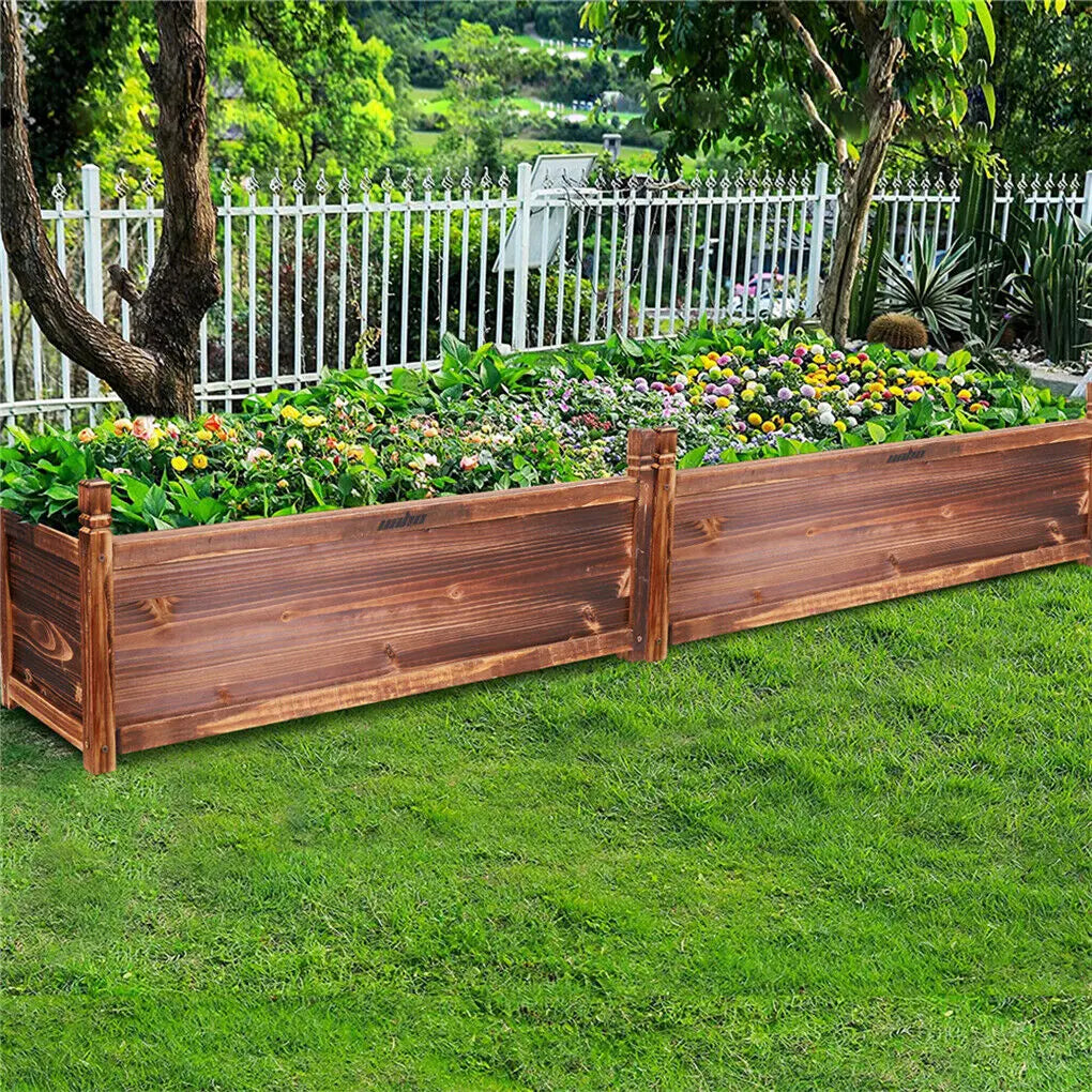 Raised Wood Planter Box Outdoor Planter Beds