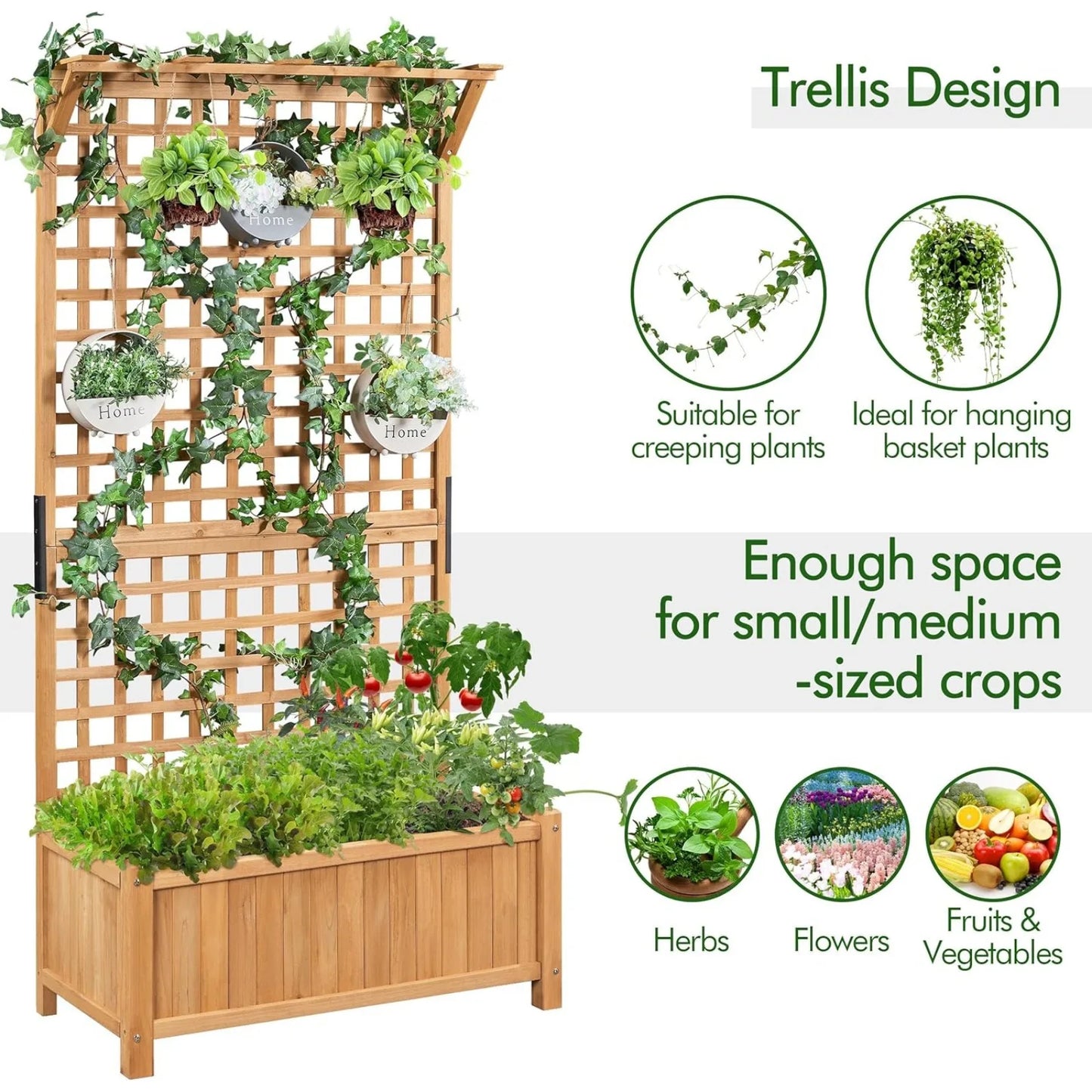 Garden Planter with Trellis