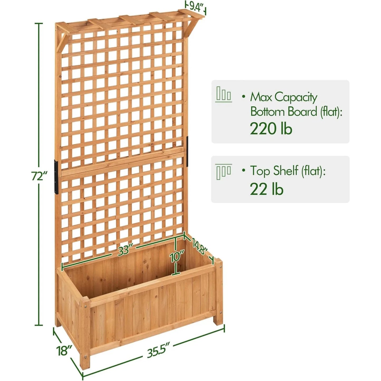 Garden Planter with Trellis