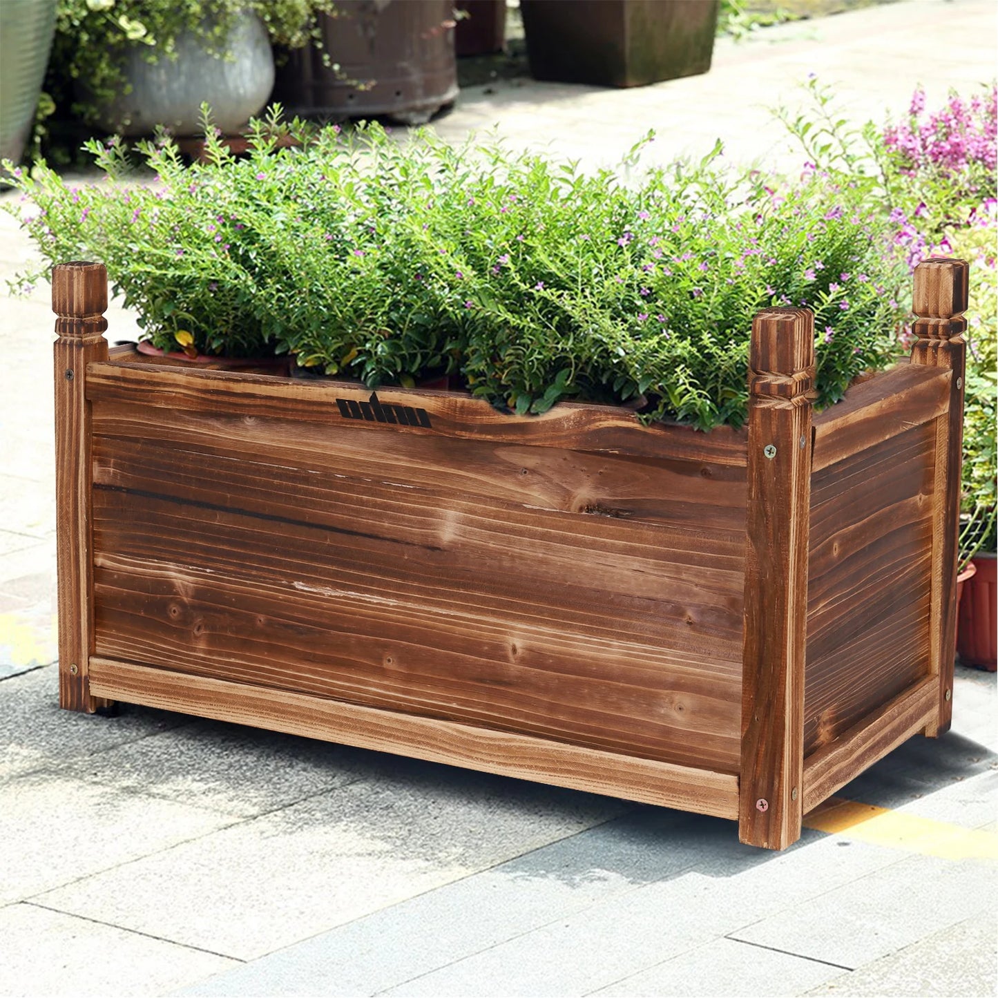 Raised Wood Planter Box Outdoor Planter Beds